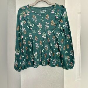 Jumping Beans Girls Green Floral Women's Top Size 6X